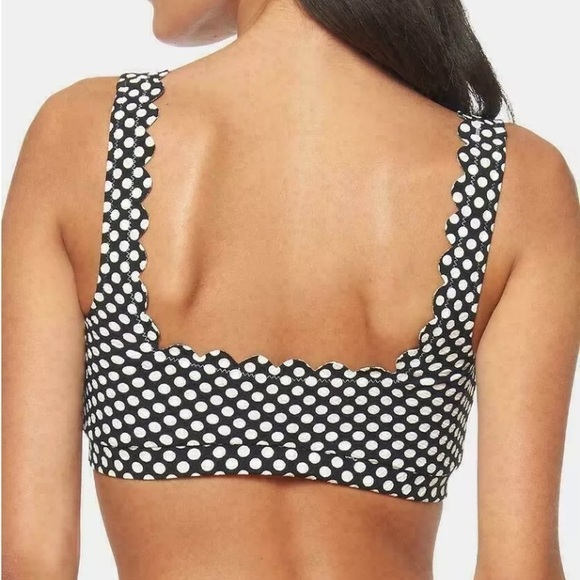 NWT Jessica Simpson Swimsuit Bathing Suit Bikini Top Textured Polka Dot L - Picture 6 of 10